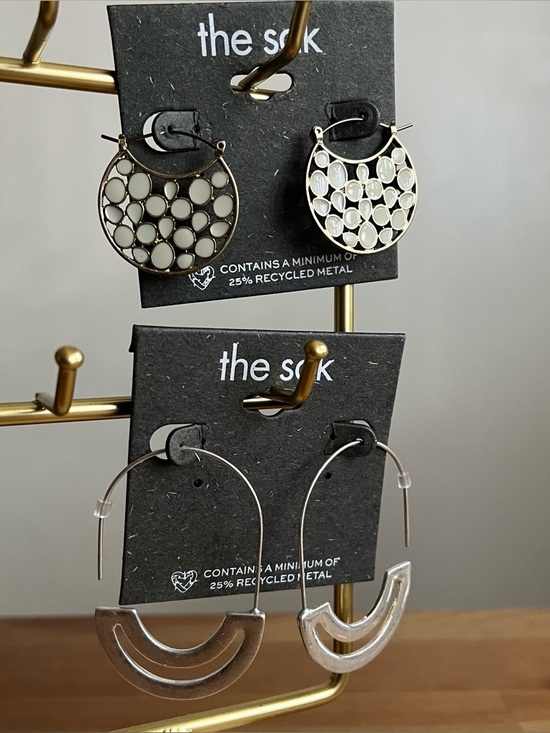 The Sak Jewelry - The Sak silver-tone and gold-tone hoop and open hoop earrings choose one pair